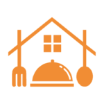 Signet des Bielefelder Küchenstudios: Haus mit Besteck